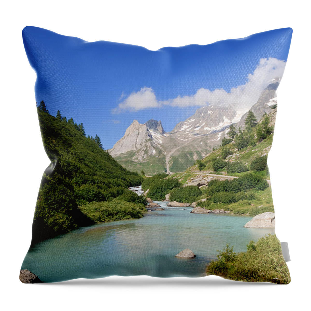 Alpine Throw Pillow featuring the photograph Dora stream. Veny Valley #1 by Antonio Scarpi