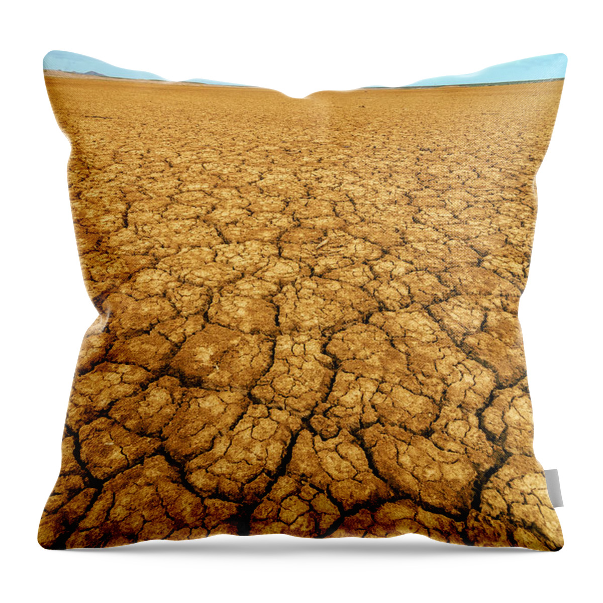Desert Throw Pillow featuring the photograph Dry Cracked Earth #1 by Jess Kraft