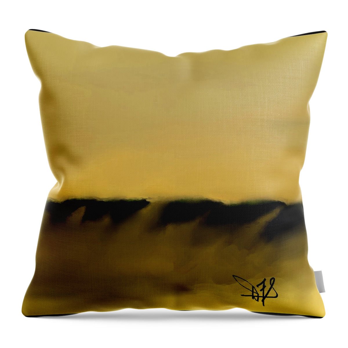 Fineartamerica.com Throw Pillow featuring the painting Dune Shadows #A-A-10 by Diane Strain