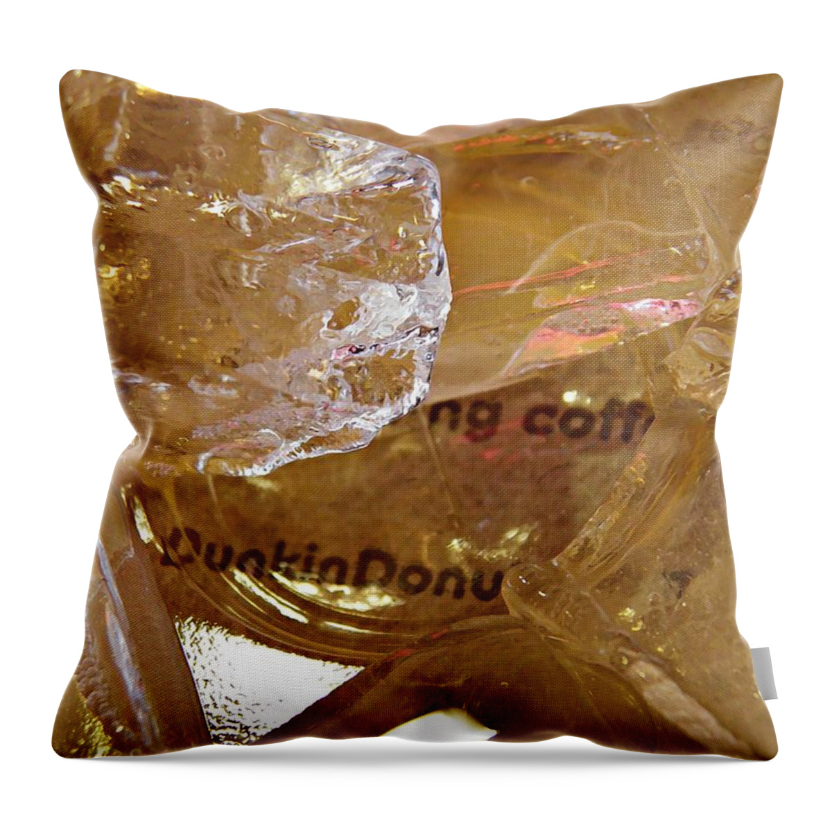 Dunkin Ice Coffee 36 Throw Pillow featuring the photograph Dunkin Ice Coffee 36 by Sarah Loft