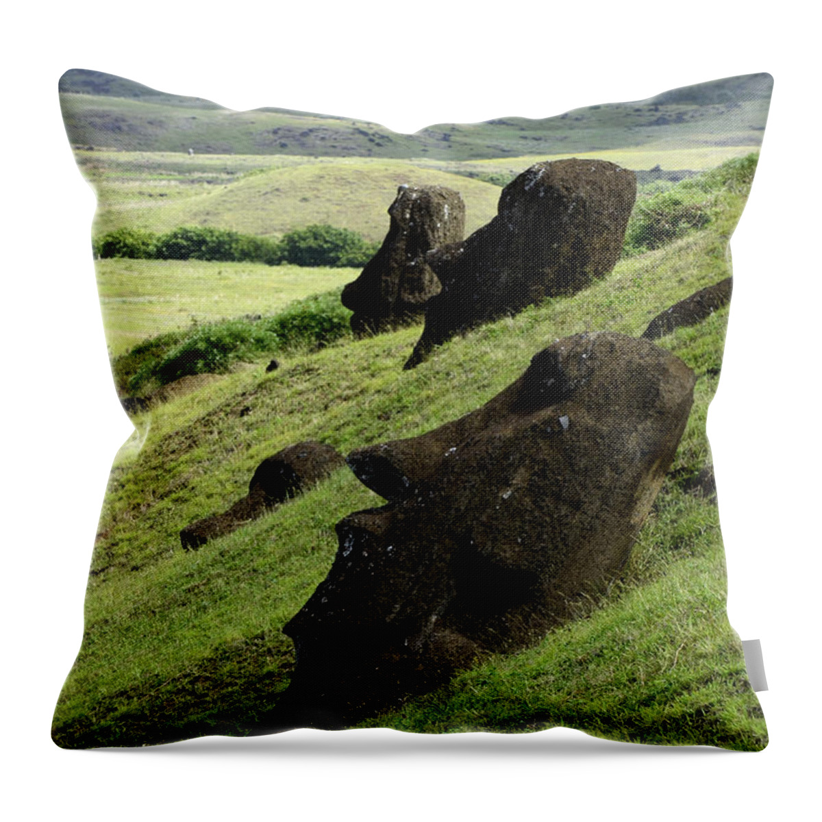 Easter Island Throw Pillow featuring the photograph Easter Island 17 by Bob Christopher