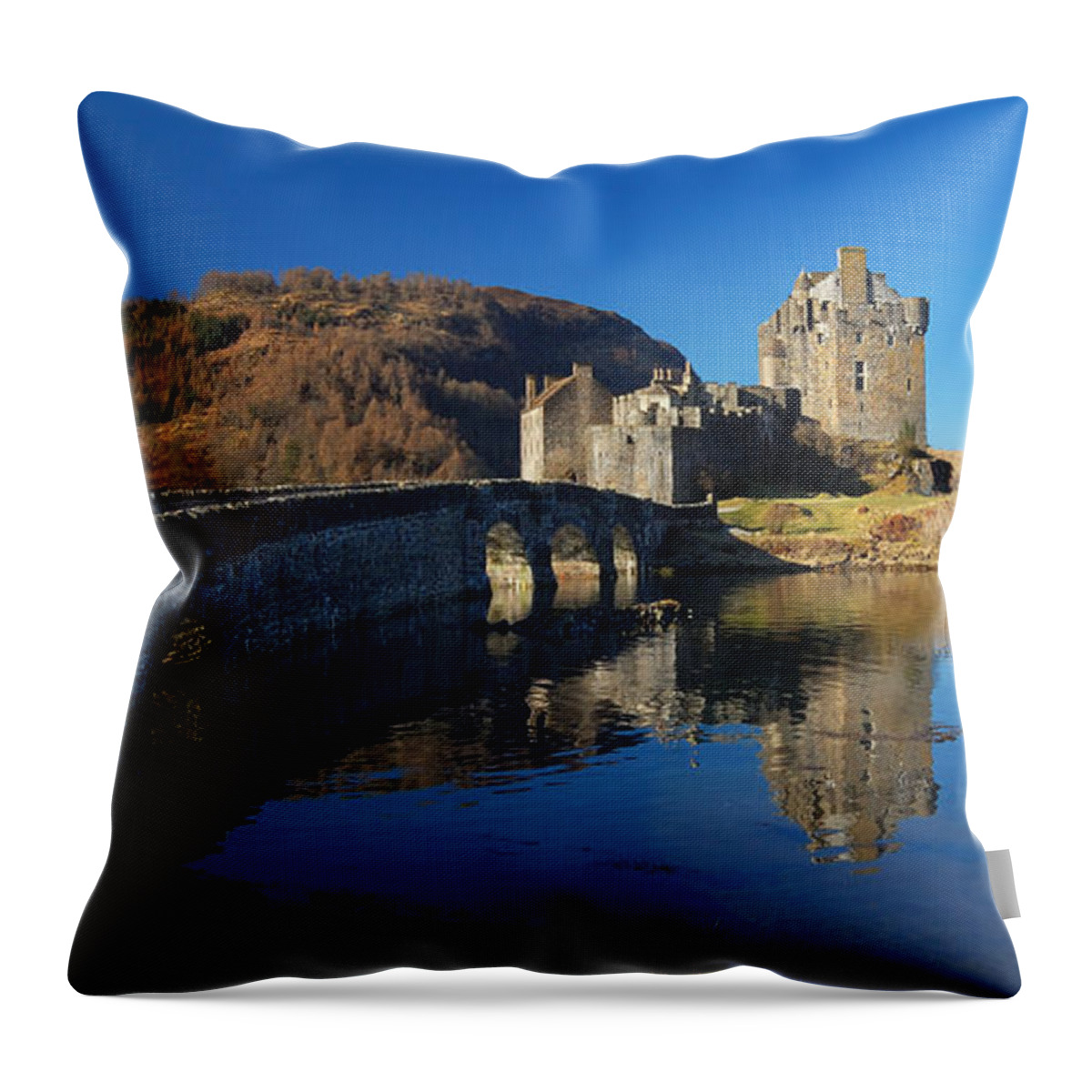 Eilean Donan Castle Throw Pillow featuring the photograph Eilean Donan Castle #1 by Gavin Macrae