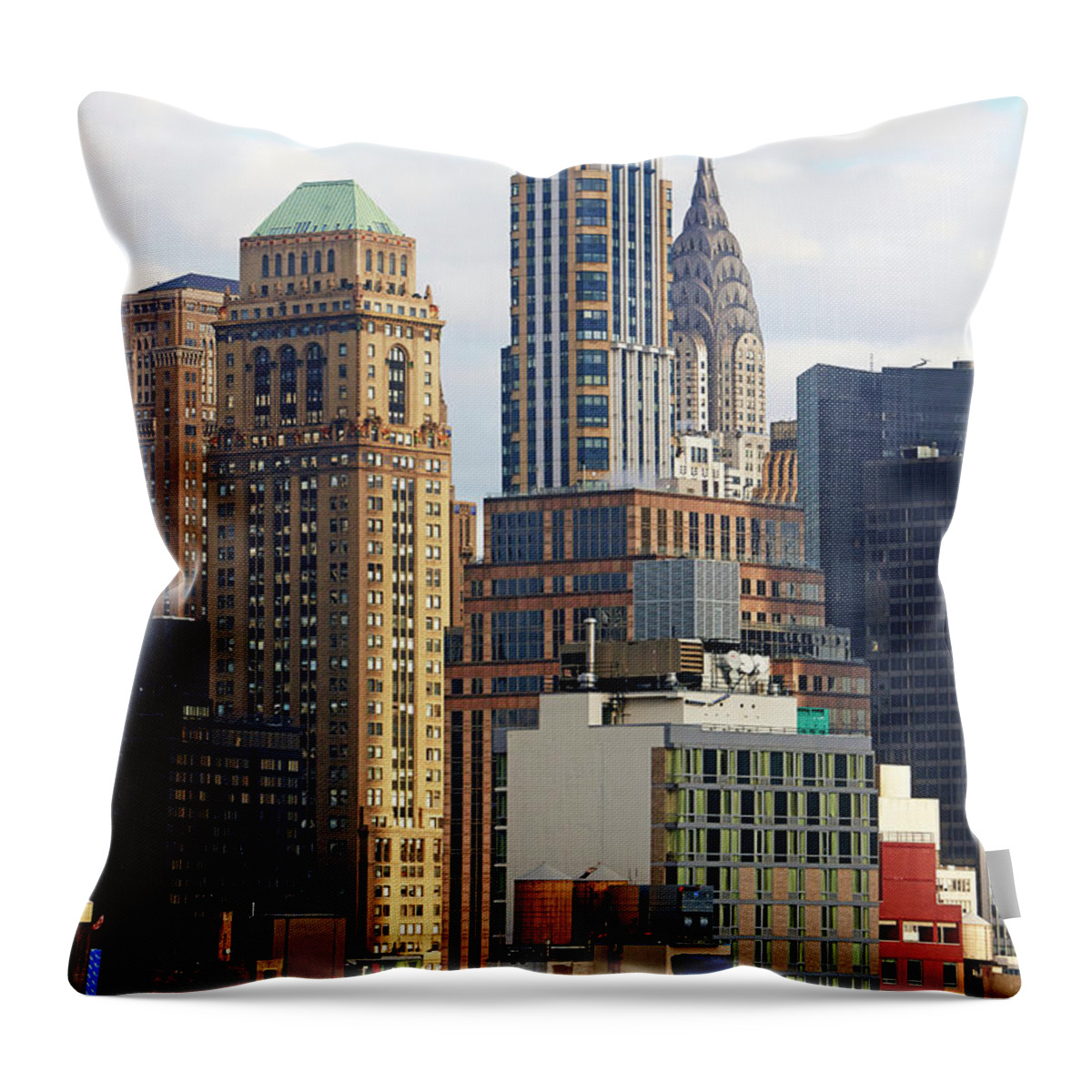 Shadow Throw Pillow featuring the photograph Elevated View Of Midtown Manhattan #1 by Allan Baxter