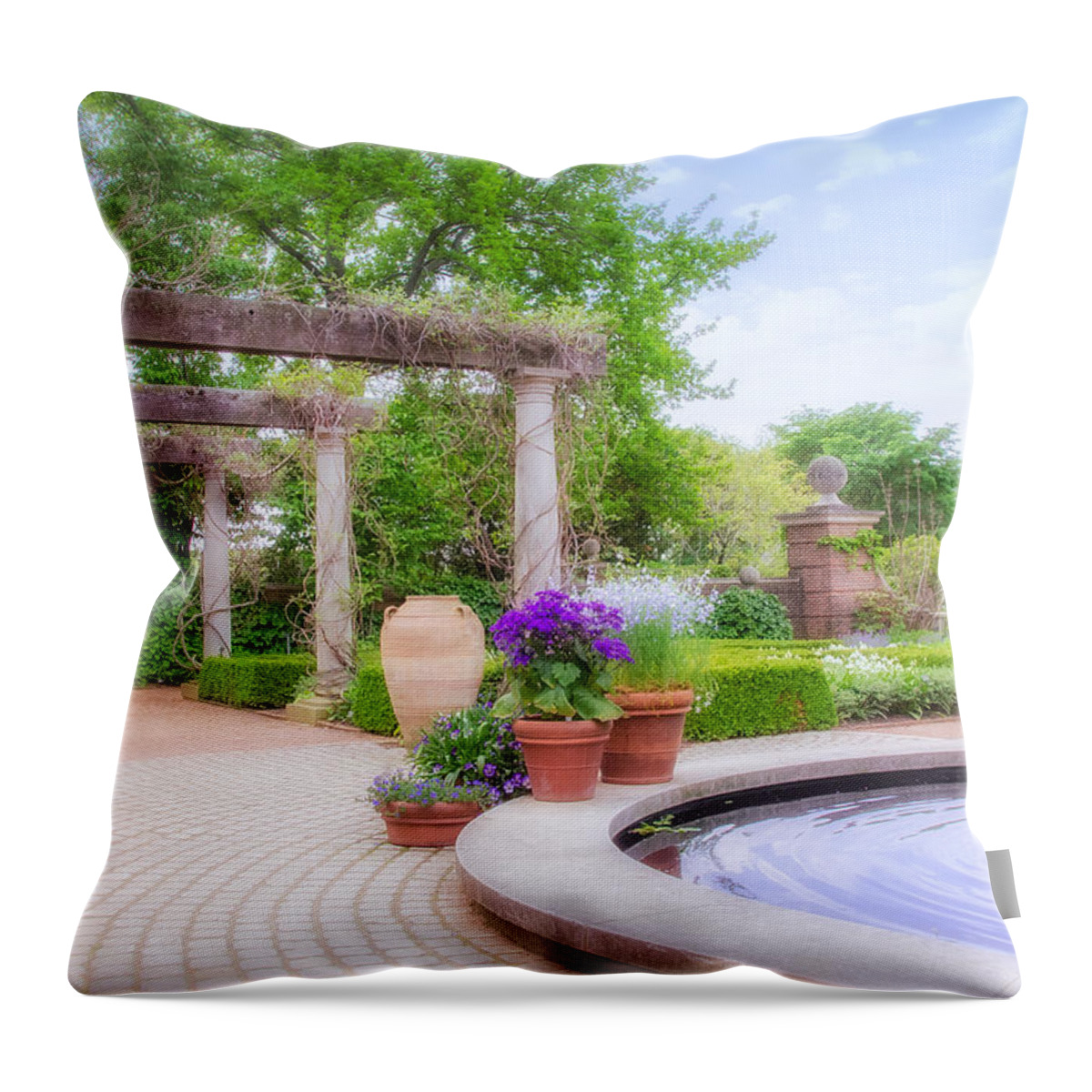 Garden Throw Pillow featuring the photograph English Garden #1 by Julie Palencia