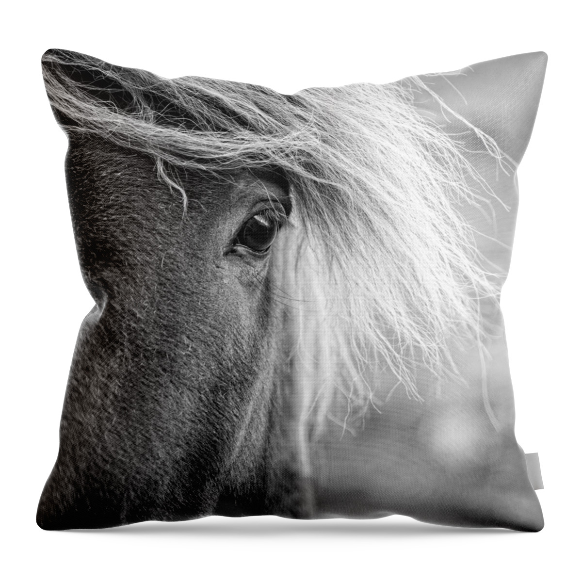Europe Throw Pillow featuring the photograph Eye of a pony #1 by Alexey Stiop
