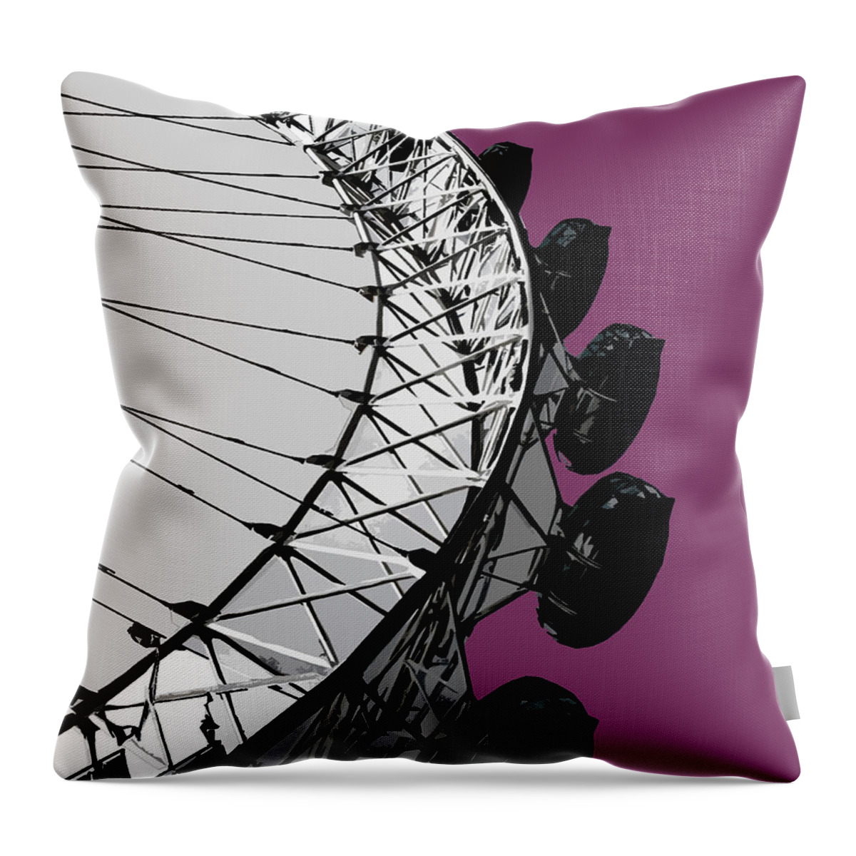Eye Throw Pillow featuring the mixed media Eye - PURPLE Reign by BFA Prints
