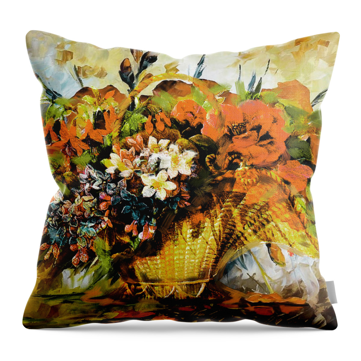 Flower Throw Pillow featuring the painting Floral 10 #1 by Mahnoor Shah