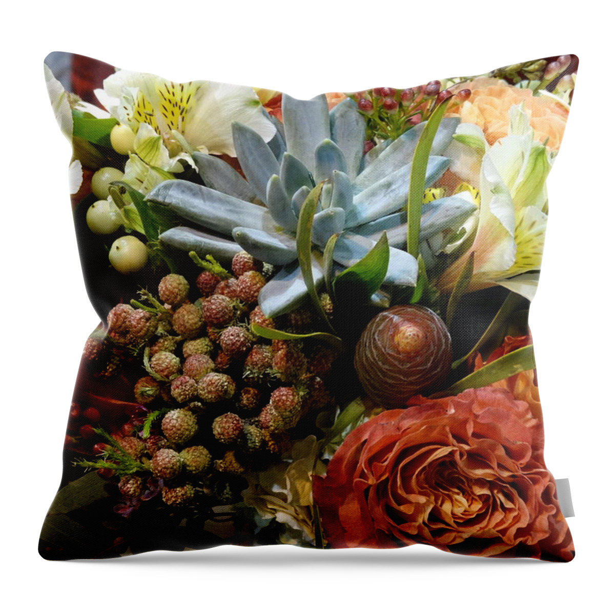 Flowers Throw Pillow featuring the photograph Floral Arrangement 1 #1 by David T Wilkinson