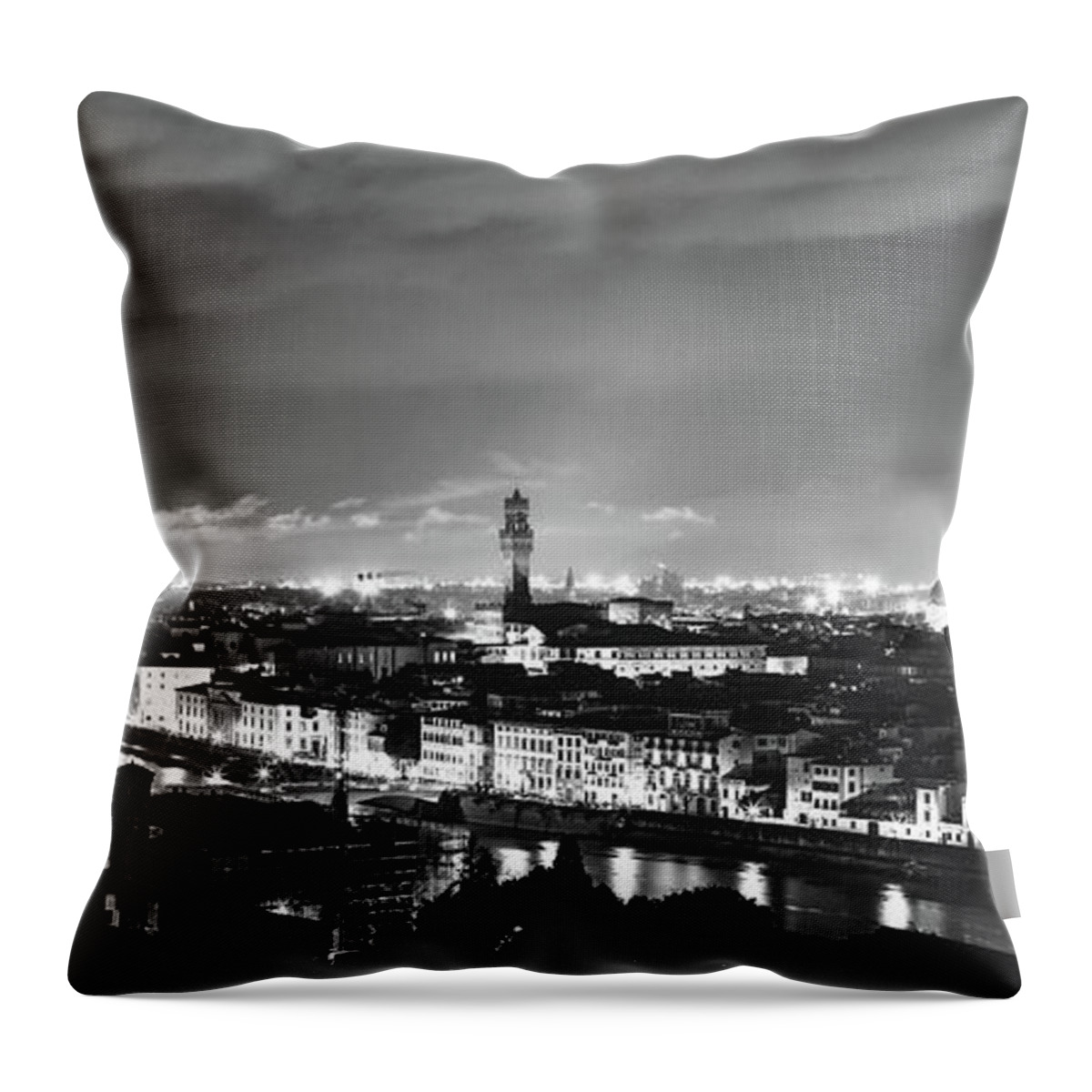 Panoramic Throw Pillow featuring the photograph Florence #1 by Deimagine