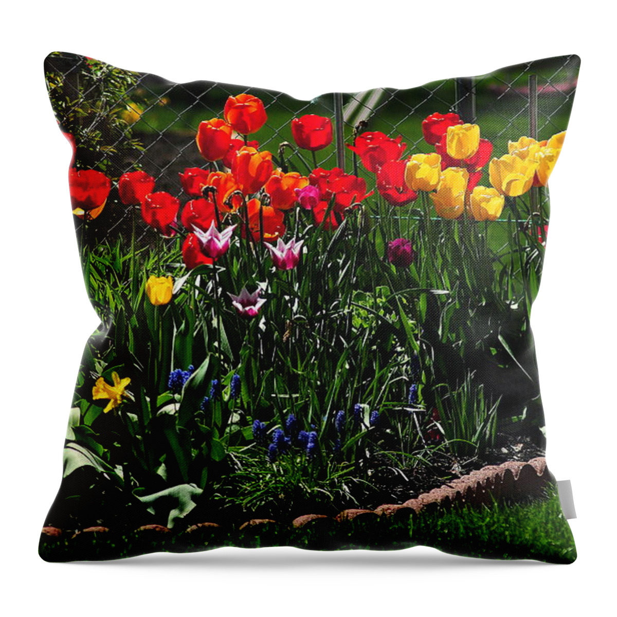 Flower Throw Pillow featuring the photograph Flower Garden #1 by Frozen in Time Fine Art Photography