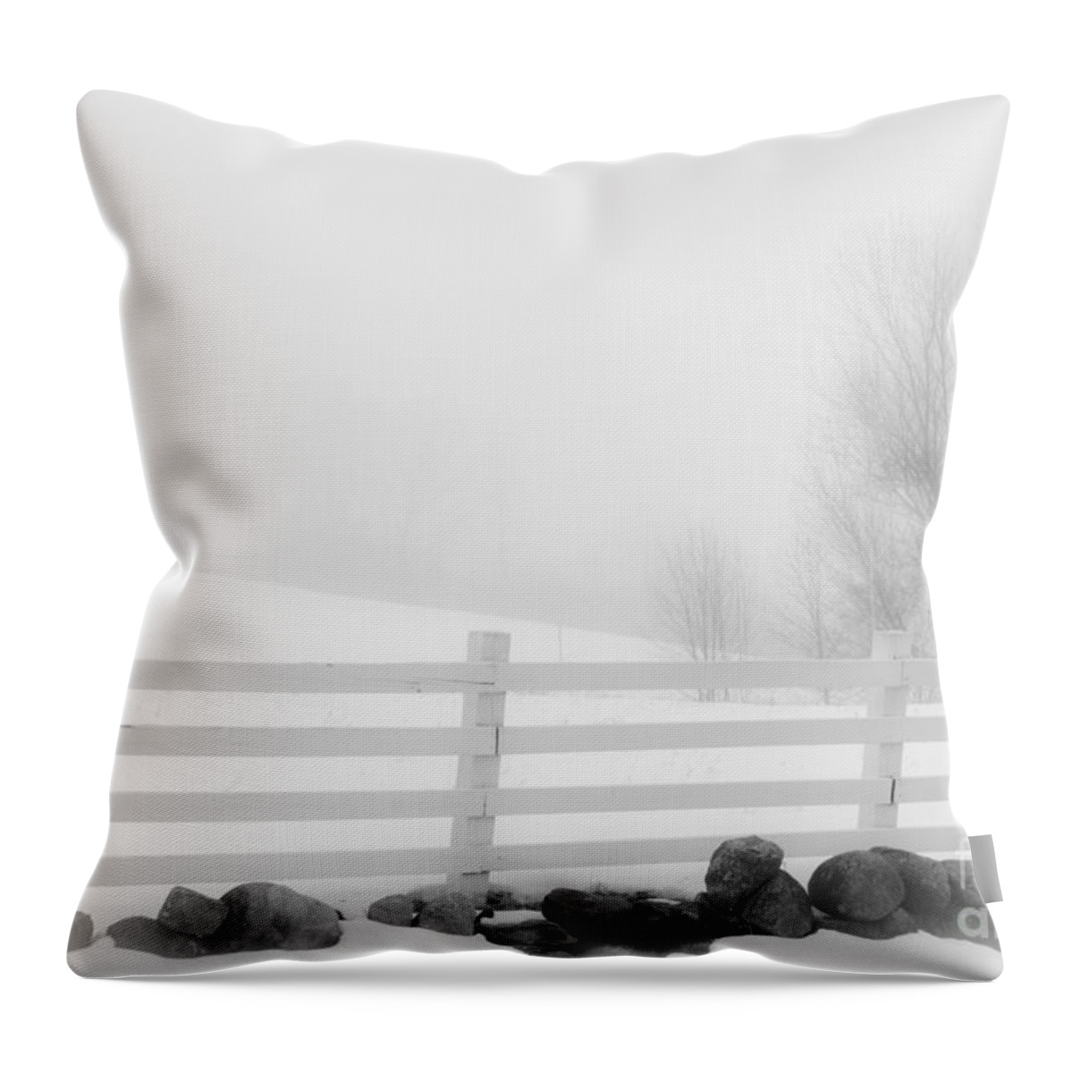 Fog Throw Pillow featuring the photograph Foggy Winters Day #1 by Alana Ranney