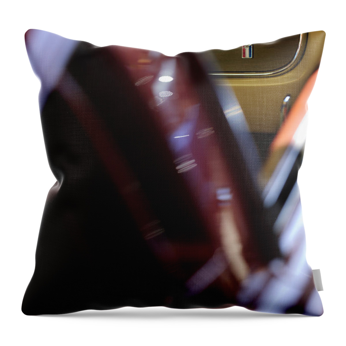 Ford Mustang Emblem Throw Pillow featuring the photograph Ford Mustang Emblem #1 by Jill Reger
