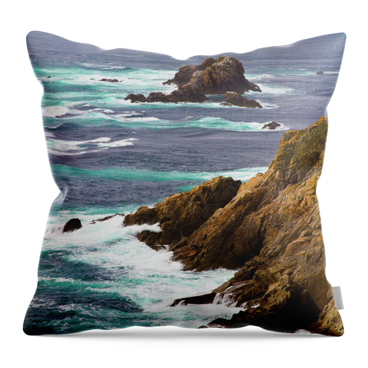 Tranquility Throw Pillow featuring the photograph France, Brittany, Pointe Du Raz #1 by Aldo Pavan