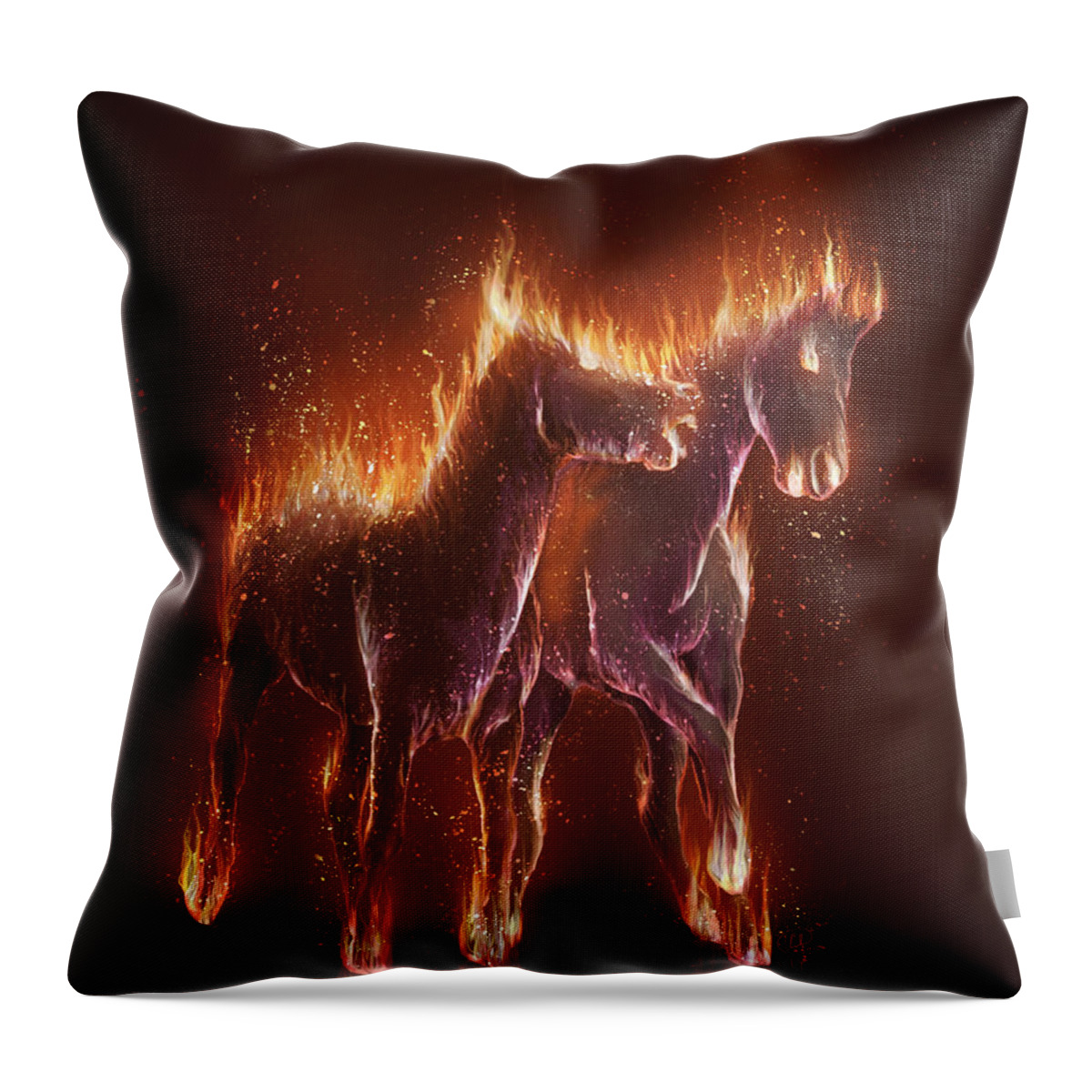 Hell Throw Pillow featuring the digital art From Hell by Kate Black