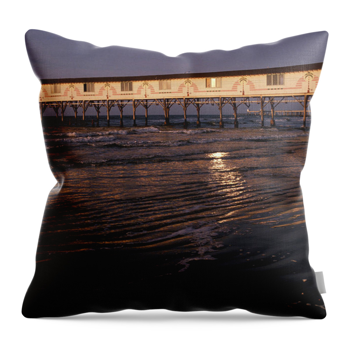 Beach Throw Pillow featuring the photograph Galveston #1 by Scott Warren