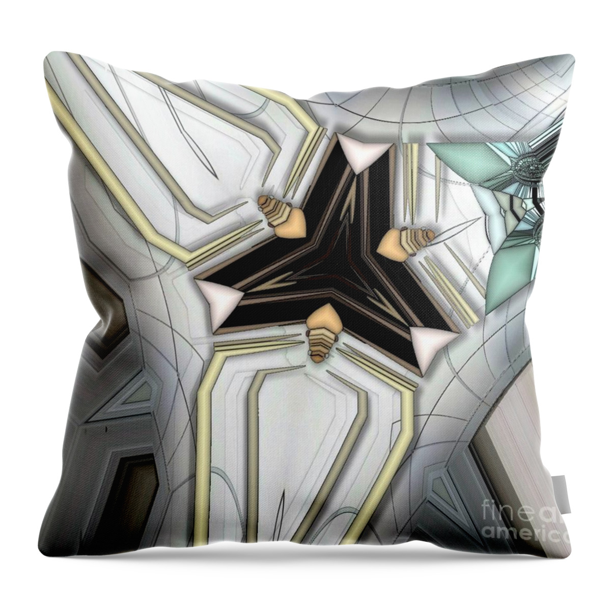 Abstract Throw Pillow featuring the digital art Game Board #1 by Ronald Bissett