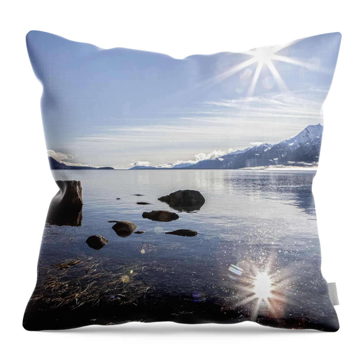 Alaska Throw Pillow featuring the photograph Glorious Sun #1 by Michele Cornelius