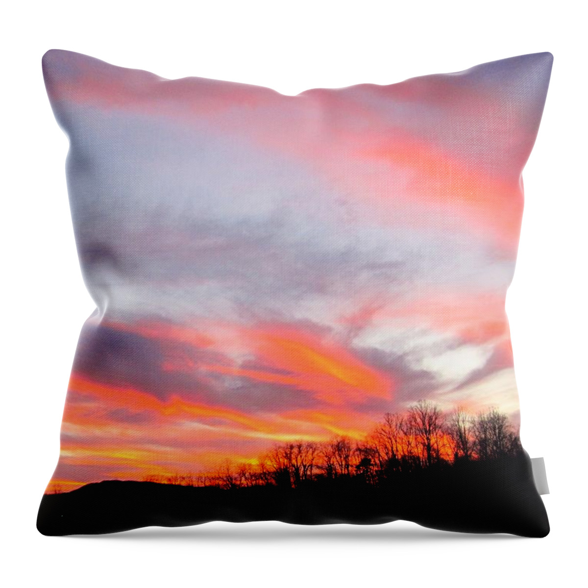 Sunset Throw Pillow featuring the photograph God's Work #1 by Cynthia Clark