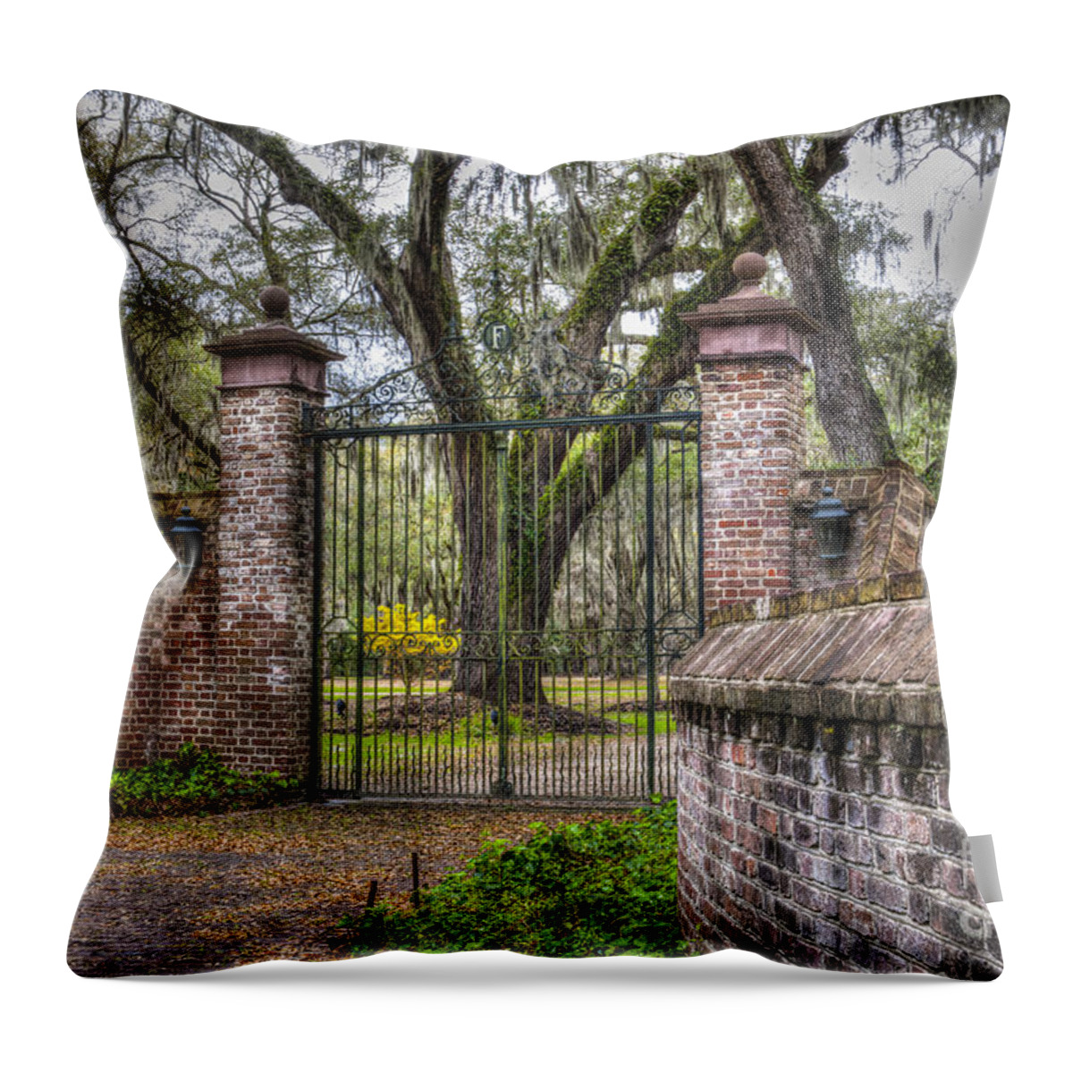 Fenwick Hall Throw Pillow featuring the photograph Grand Entrance #1 by Dale Powell