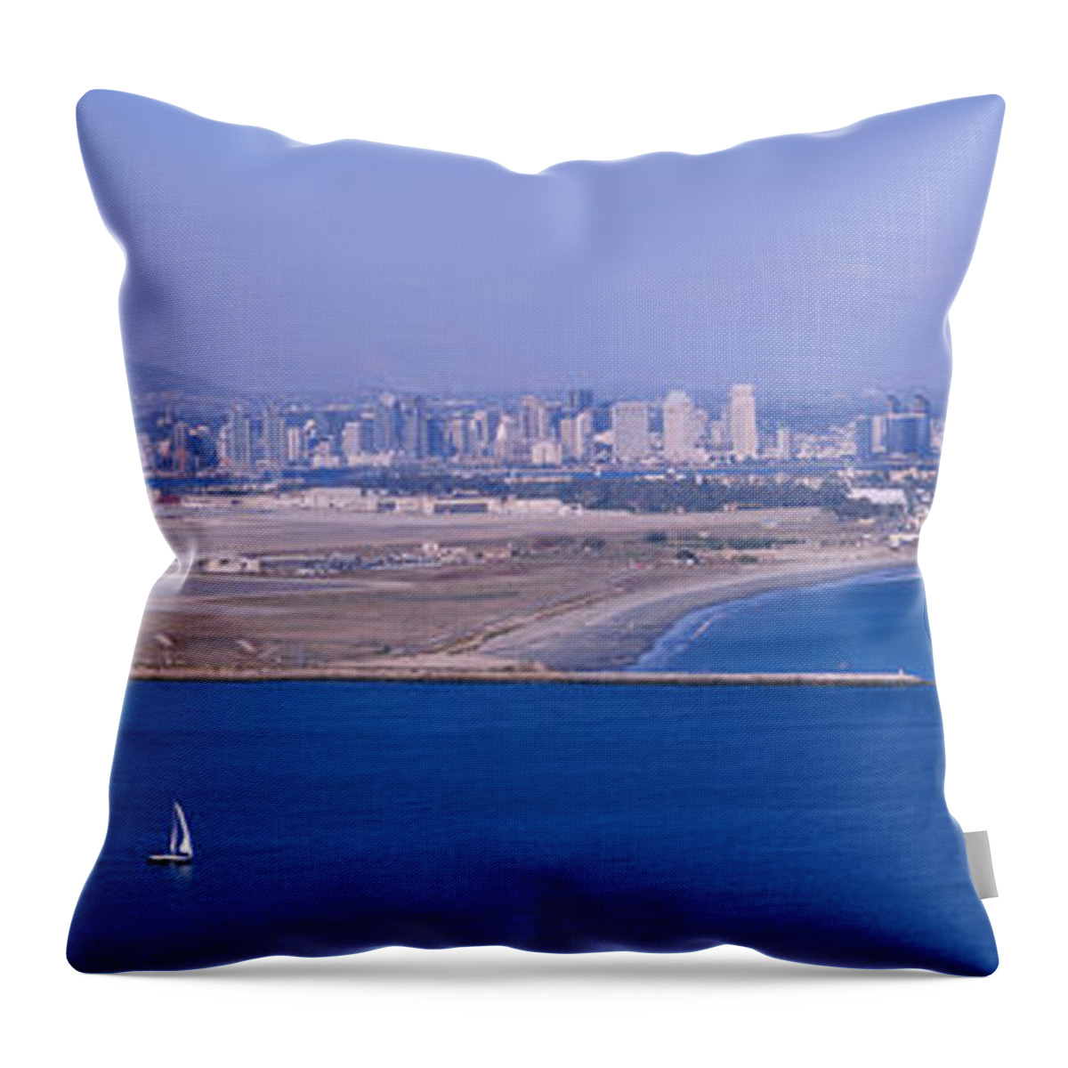 Photography Throw Pillow featuring the photograph High Angle View Of A Coastline #1 by Panoramic Images