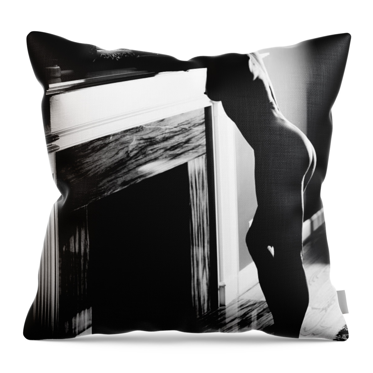 Abdomen Throw Pillow featuring the photograph High Contrast Nude #1 by Jt PhotoDesign