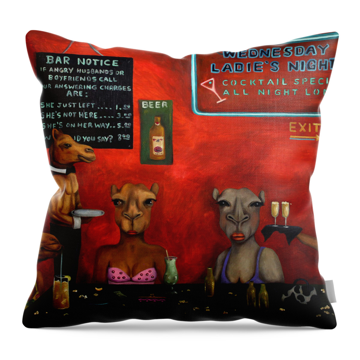 Hump Day Throw Pillow featuring the painting Hump Day #2 by Leah Saulnier The Painting Maniac