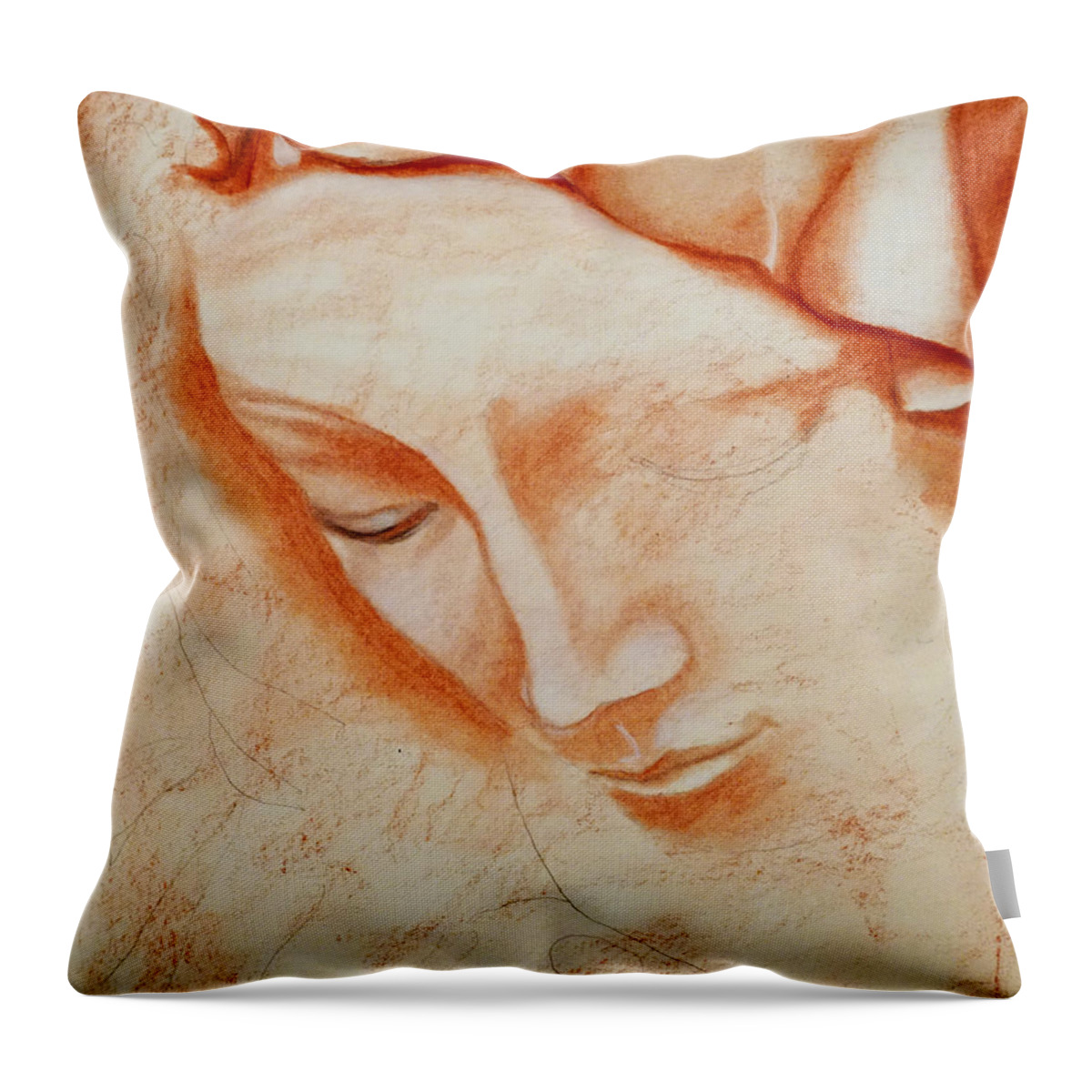 Love Throw Pillow featuring the drawing Immaculate Conception #2 by Giorgio Tuscani