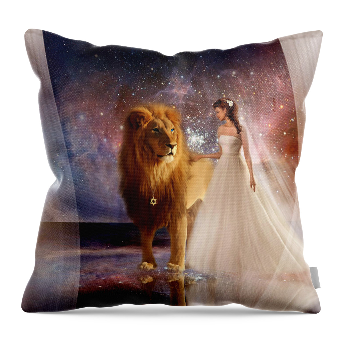 In His Presence Throw Pillow featuring the digital art In His Presence #1 by Jennifer Page