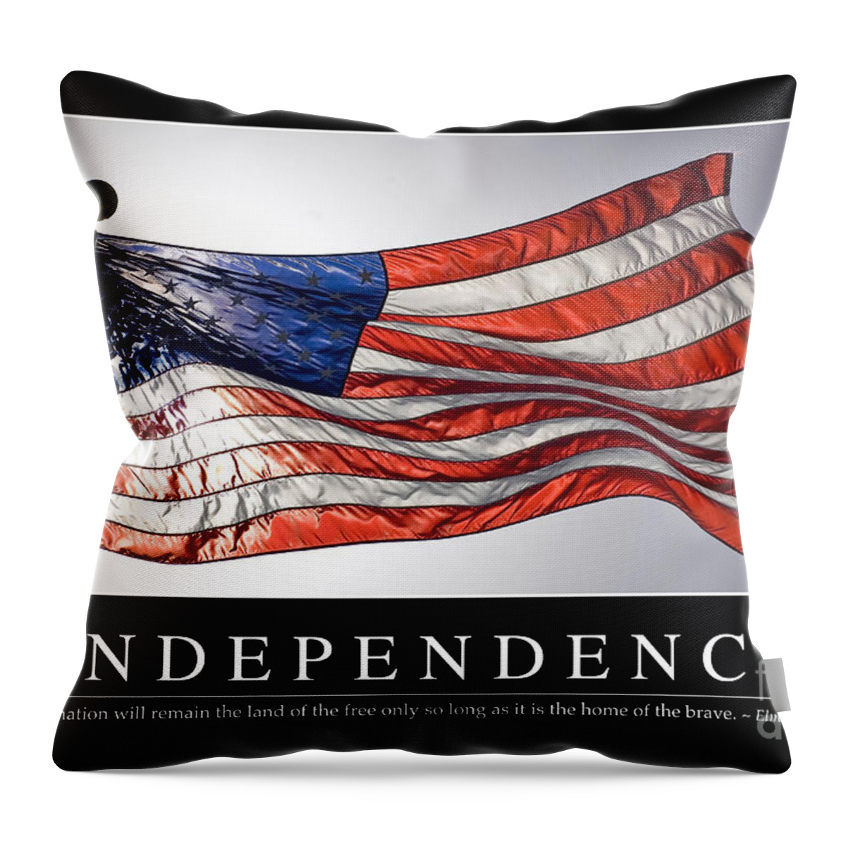Horizontal Throw Pillow featuring the photograph Independence Inspirational Quote #1 by Stocktrek Images