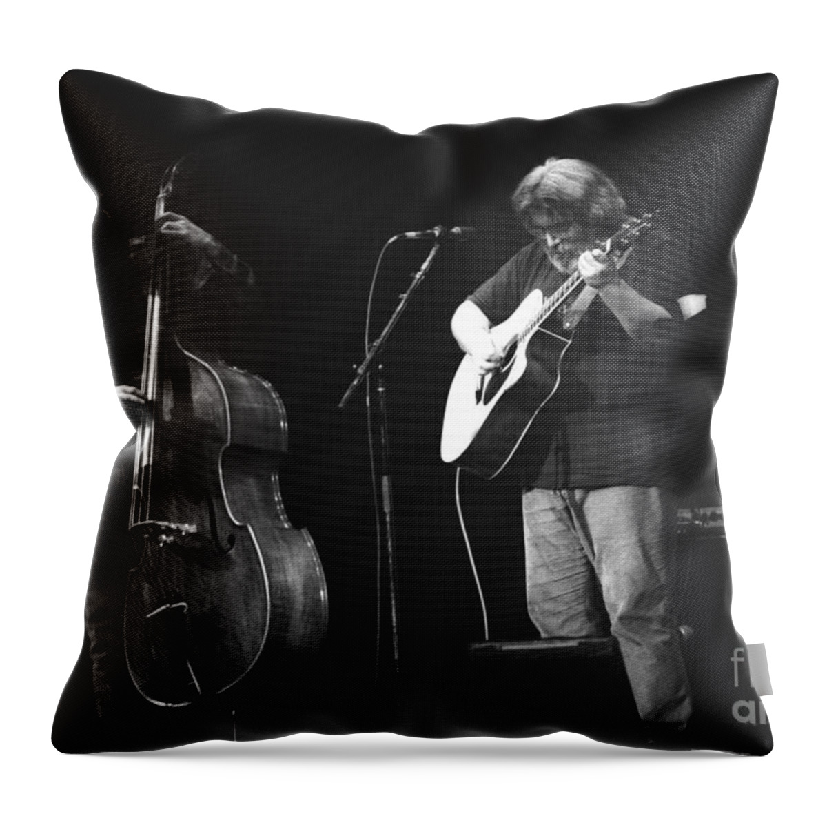Musician Jerry Garcia Throw Pillow featuring the photograph Jerry Garcia Band #1 by Concert Photos