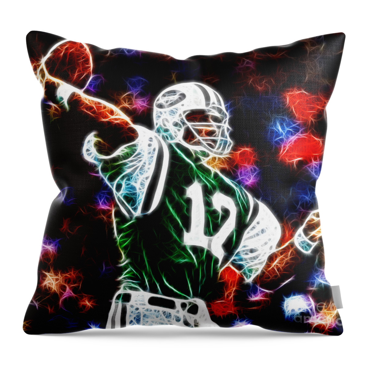 Joe Namath Throw Pillow featuring the photograph Joe Namath #1 by Paul Ward