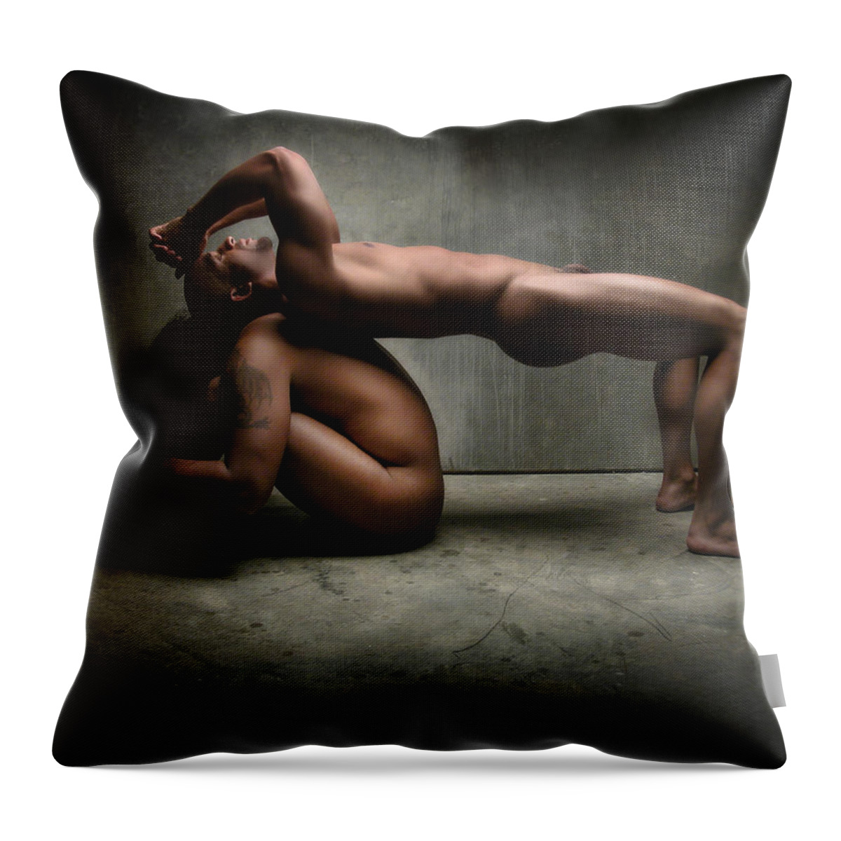 Male Throw Pillow featuring the photograph Kiko and Antwan 2 #1 by Dave Milstead