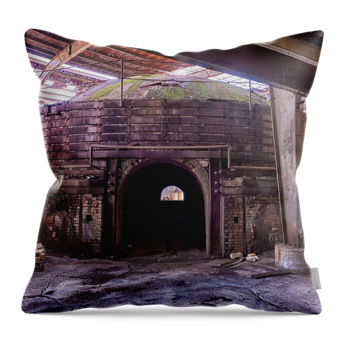 Fine Art Throw Pillow featuring the photograph Kiln by Jim Thompson