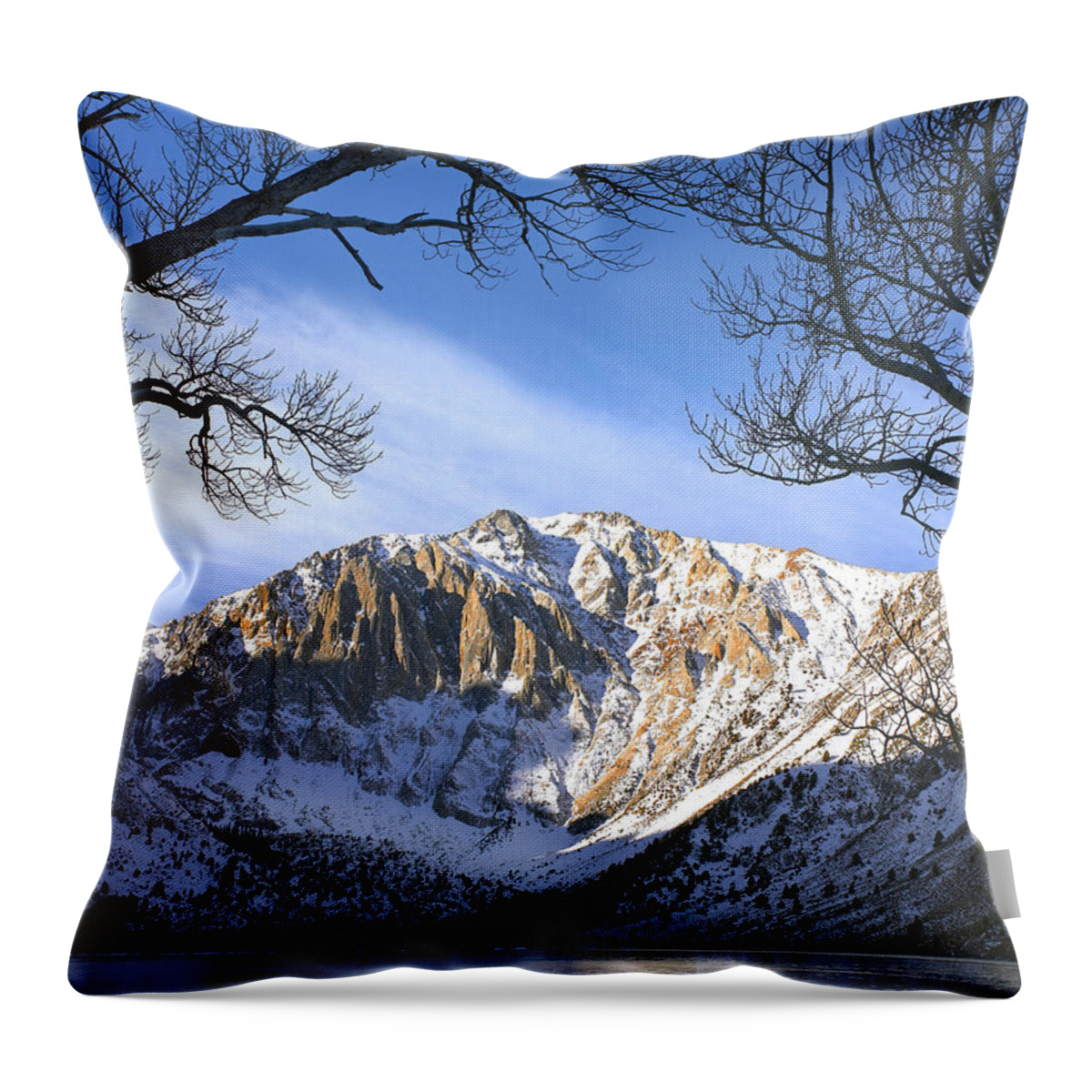 Feb0514 Throw Pillow featuring the photograph Laurel Mt And Convict Lake Sierra #1 by Tim Fitzharris