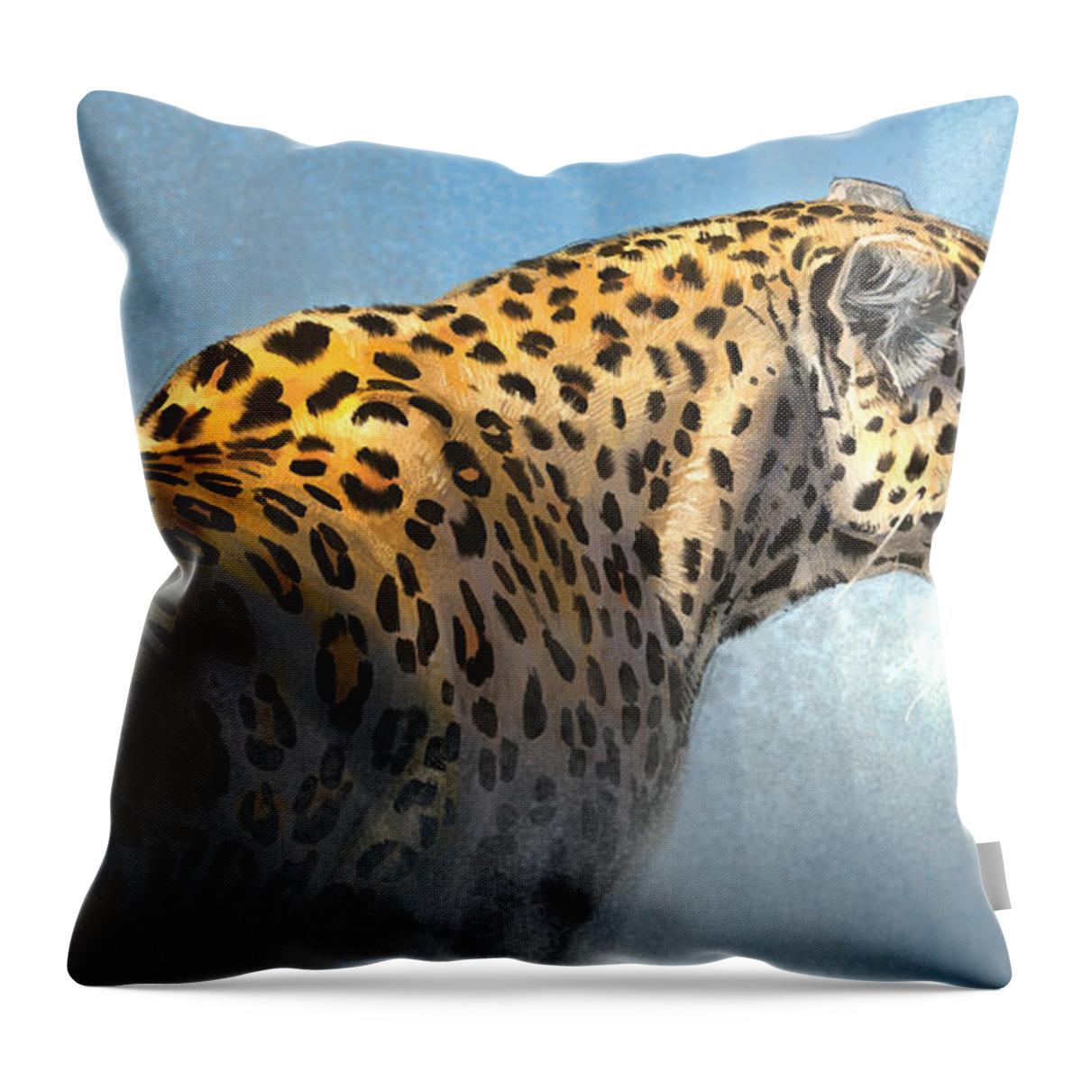 Leopard Throw Pillow featuring the digital art Leopard #2 by Aaron Blaise