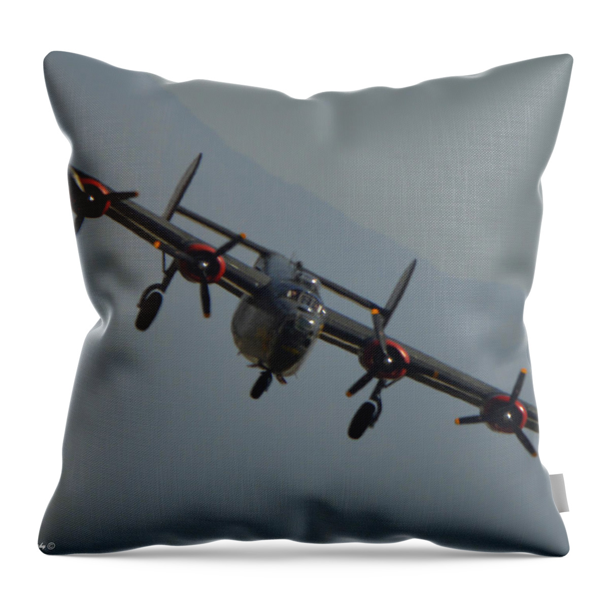 Consolidated B-24j Liberator Throw Pillow featuring the photograph Liberator #1 by Tommy Anderson
