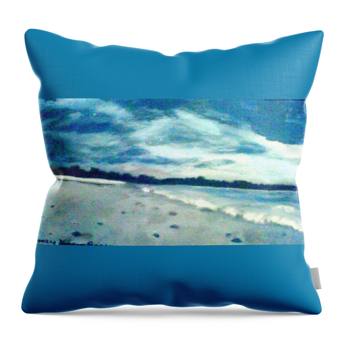 Florida Throw Pillow featuring the painting Lido Beach Evening by Suzanne Berthier