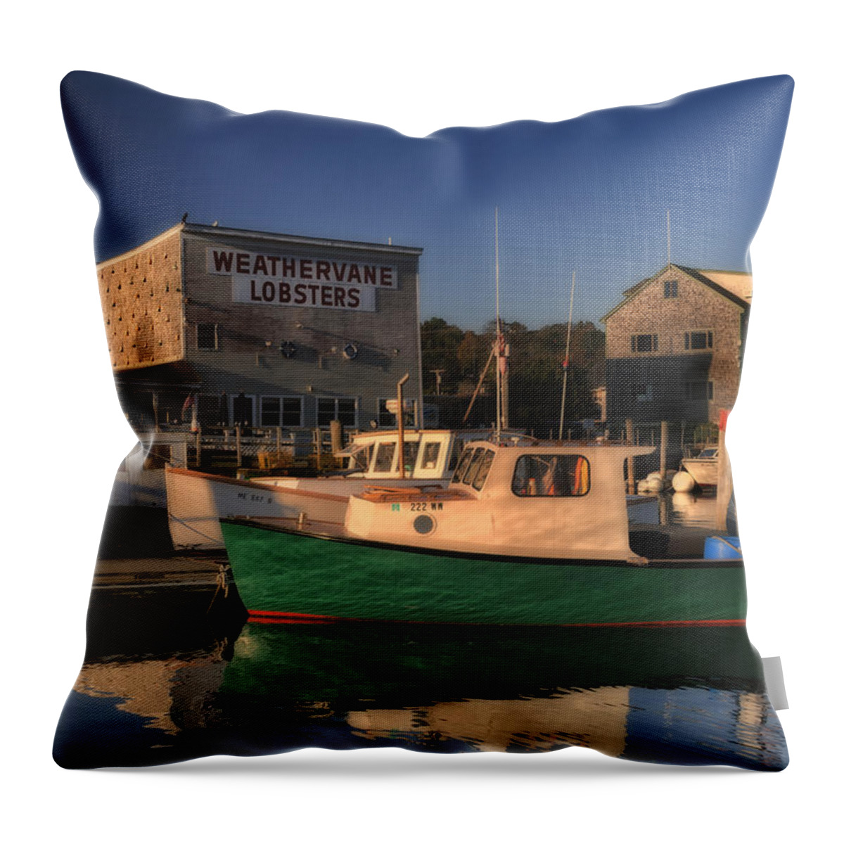 Lobster Throw Pillow featuring the photograph Lobster Boat Belfast Maine IMG 5851 #1 by Greg Kluempers