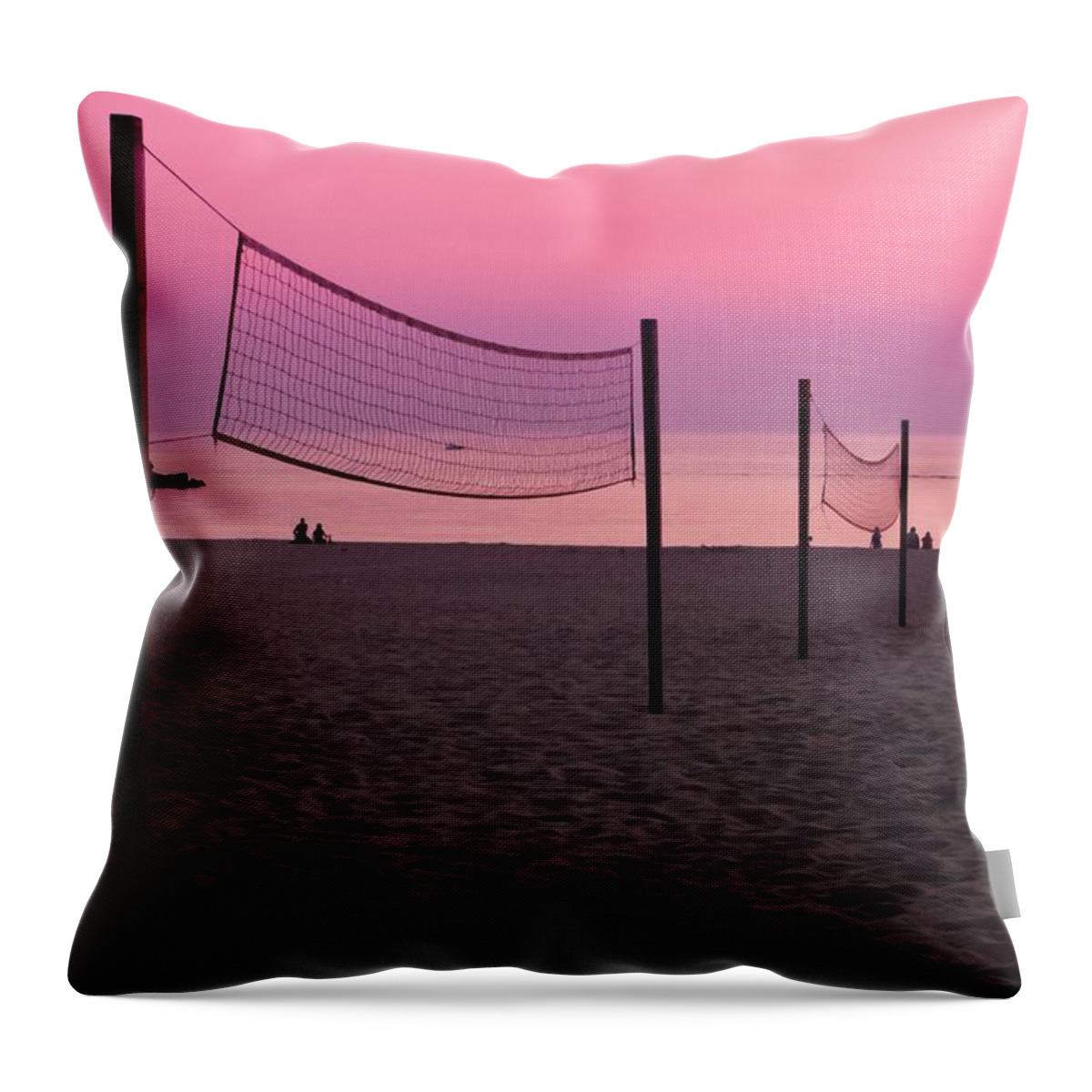 Ludington Throw Pillow featuring the photograph Ludington Beach Sunset  #1 by Lars Lentz