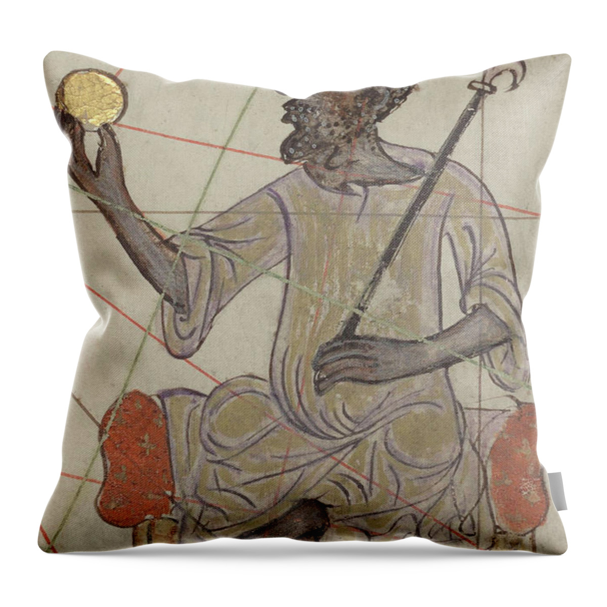 14th Century Throw Pillow featuring the photograph Mansa Musa, Emperor Of The Mali Empire #1 by Science Source