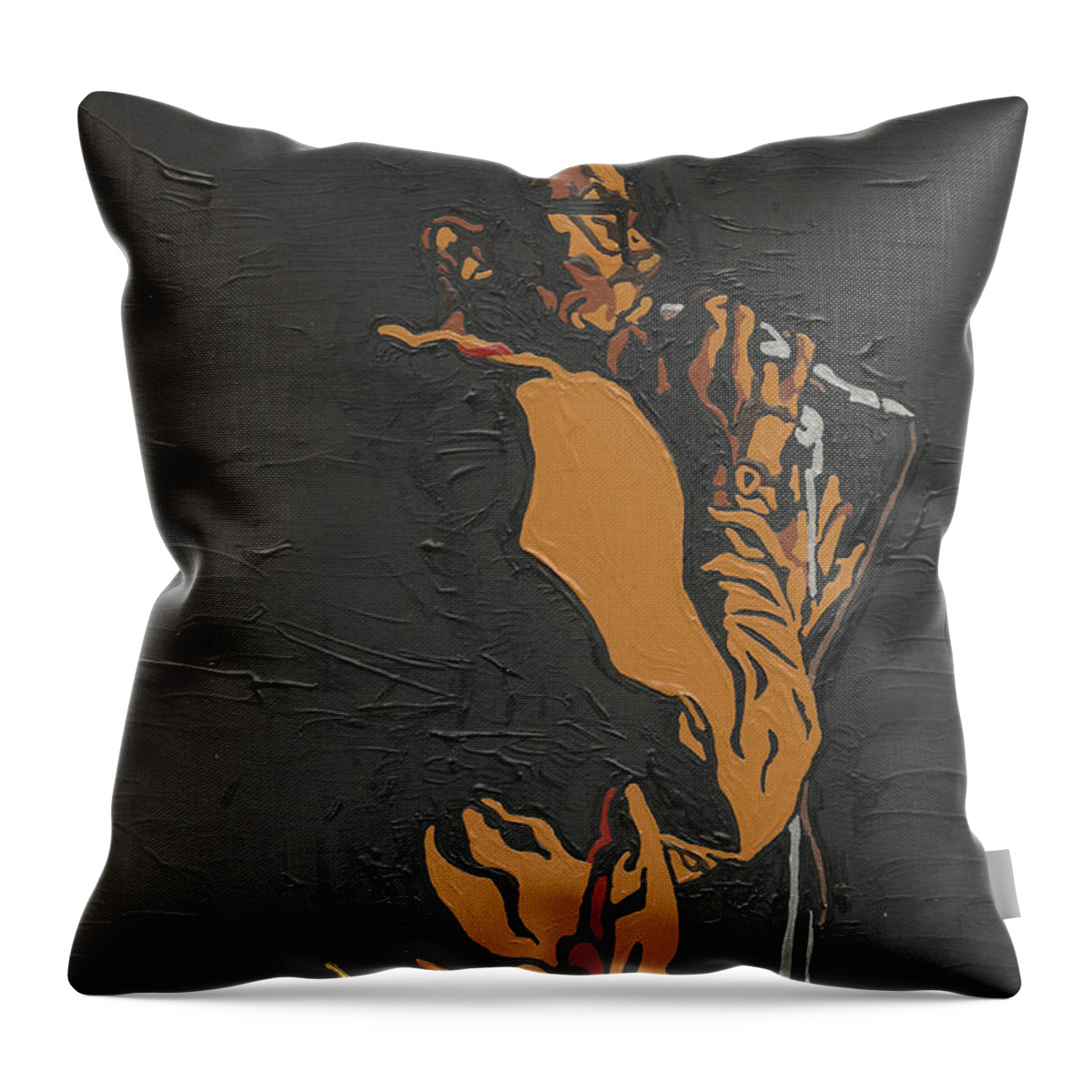 Martin Luther Mccoy Throw Pillow featuring the painting Martin Luther McCoy by Rachel Natalie Rawlins