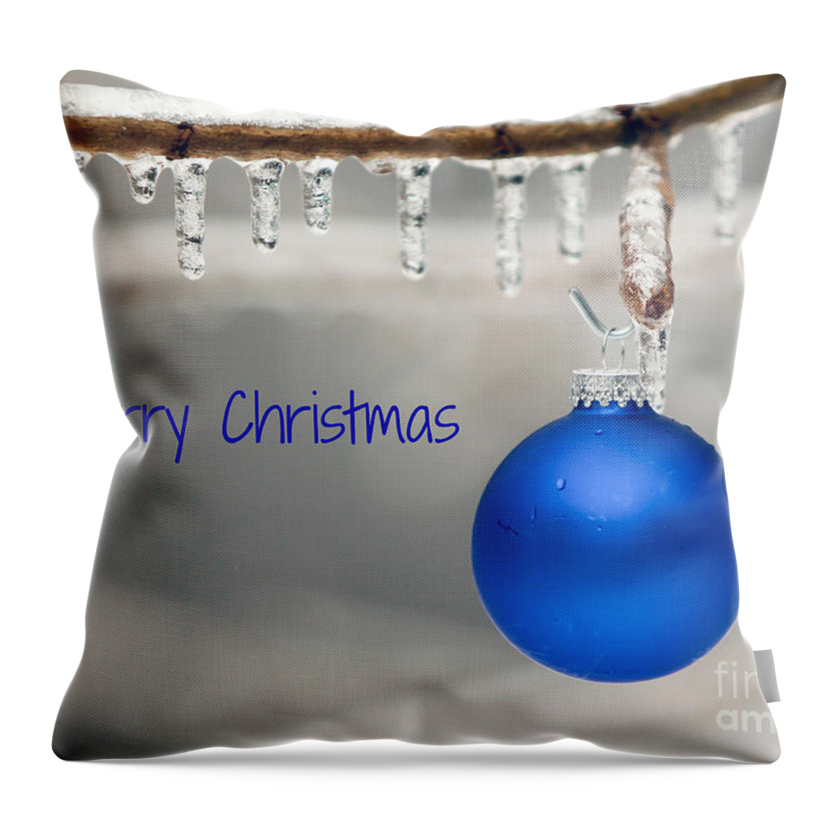 Maine Throw Pillow featuring the photograph Blue Christmas by Karin Pinkham