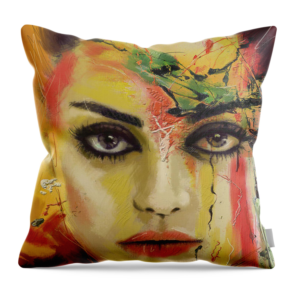 Mila Kunis Throw Pillow featuring the painting Mila Kunis #1 by Corporate Art Task Force