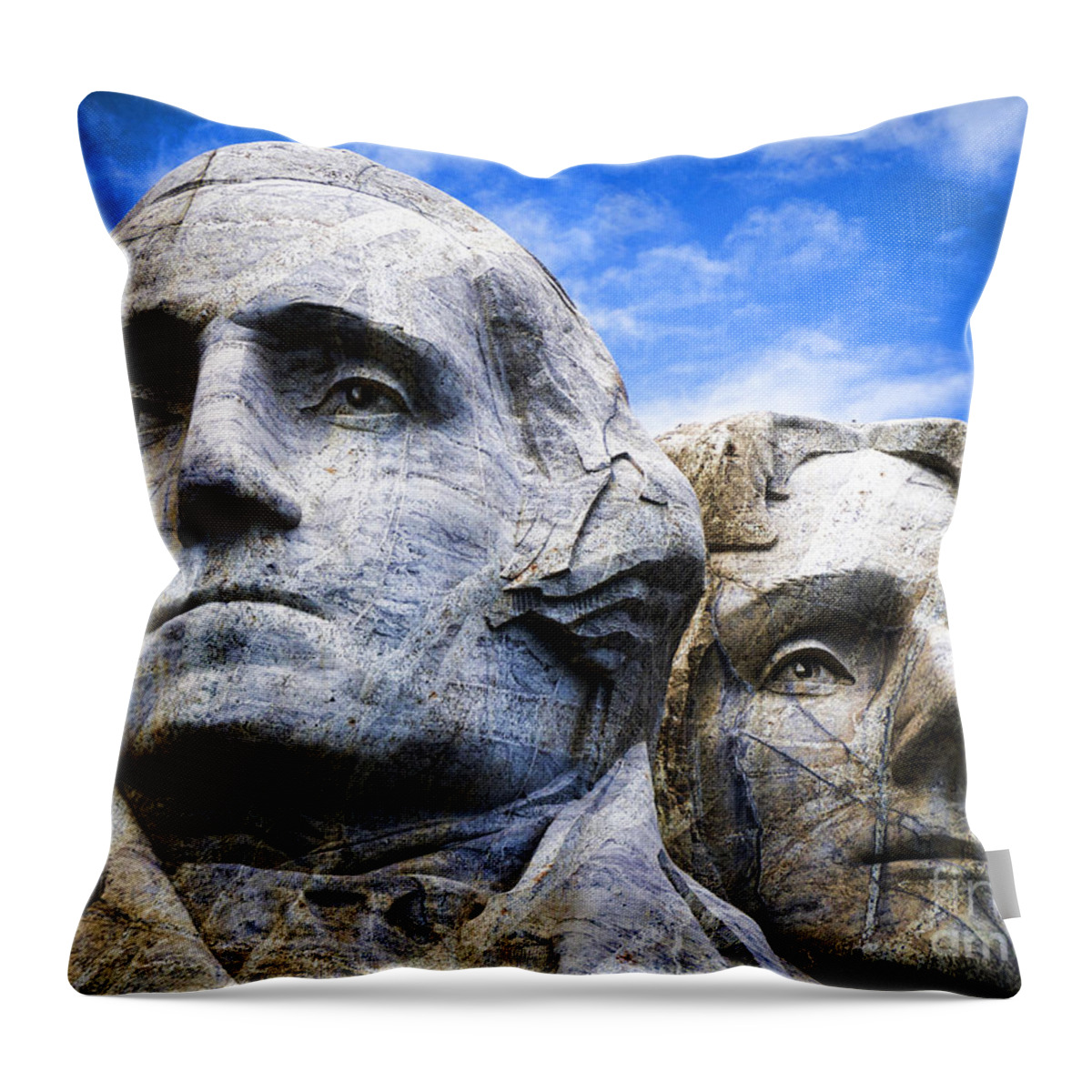 Mount Throw Pillow featuring the photograph Mount Rushmore #1 by Brenda Kean
