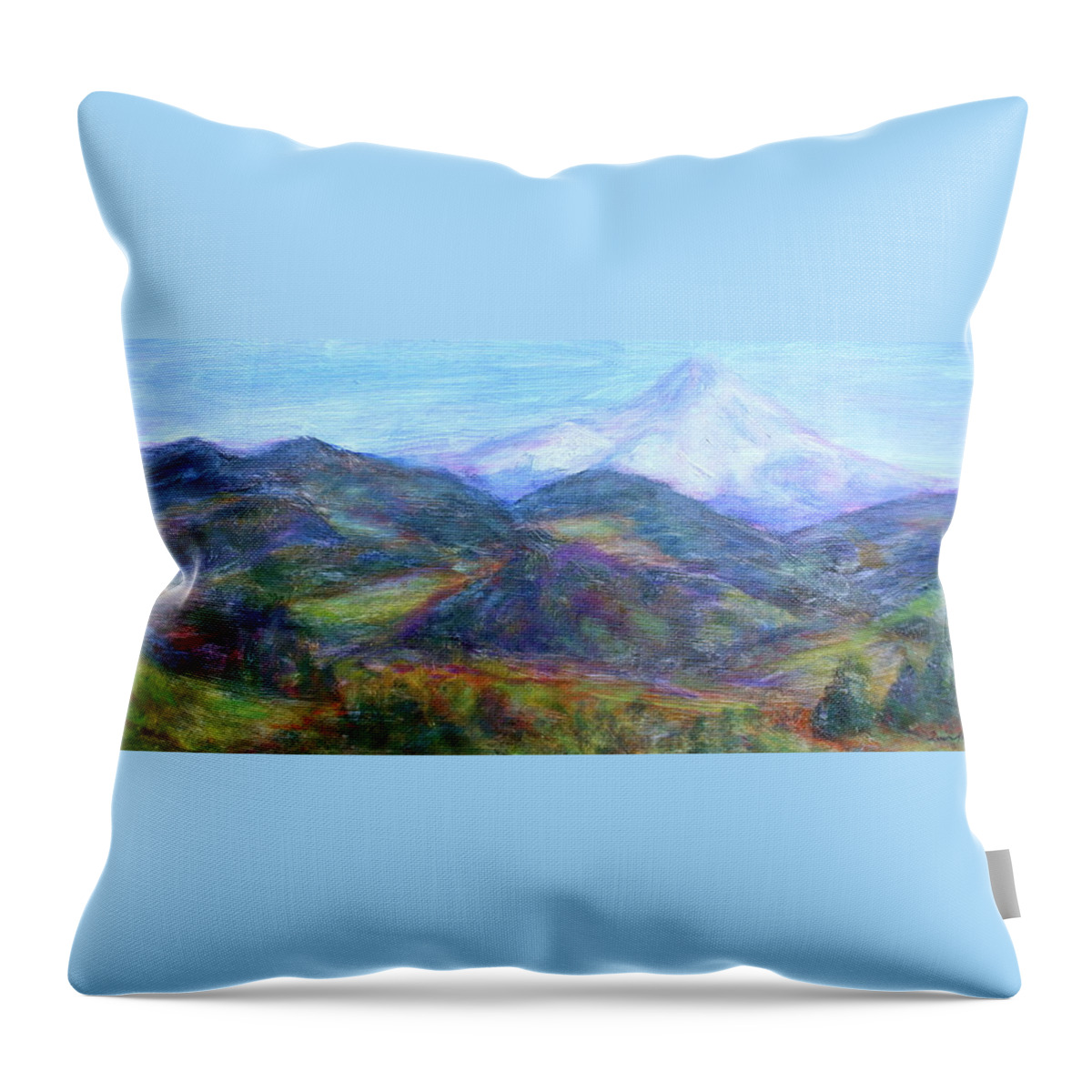 Quin Sweetman Paintings Throw Pillow featuring the painting Mountain Patchwork #1 by Quin Sweetman