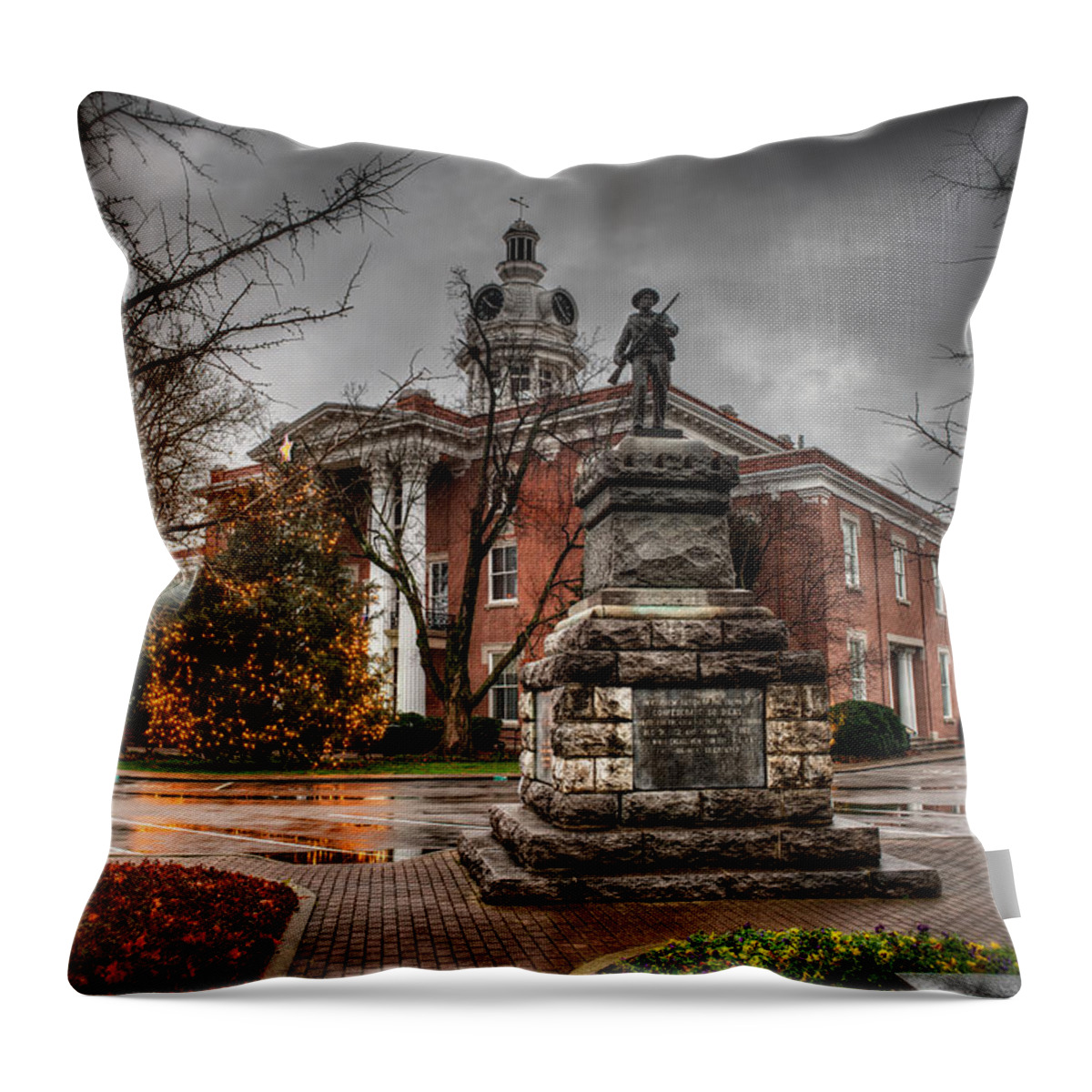 Capital Throw Pillow featuring the photograph Murfreesboro Town Hall #1 by Brett Engle