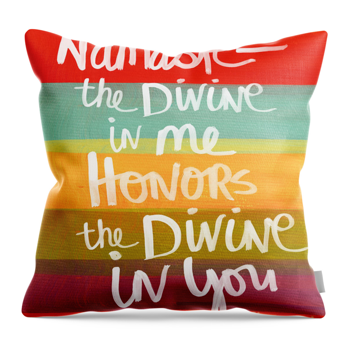 Namaste Throw Pillow featuring the painting Namaste #1 by Linda Woods