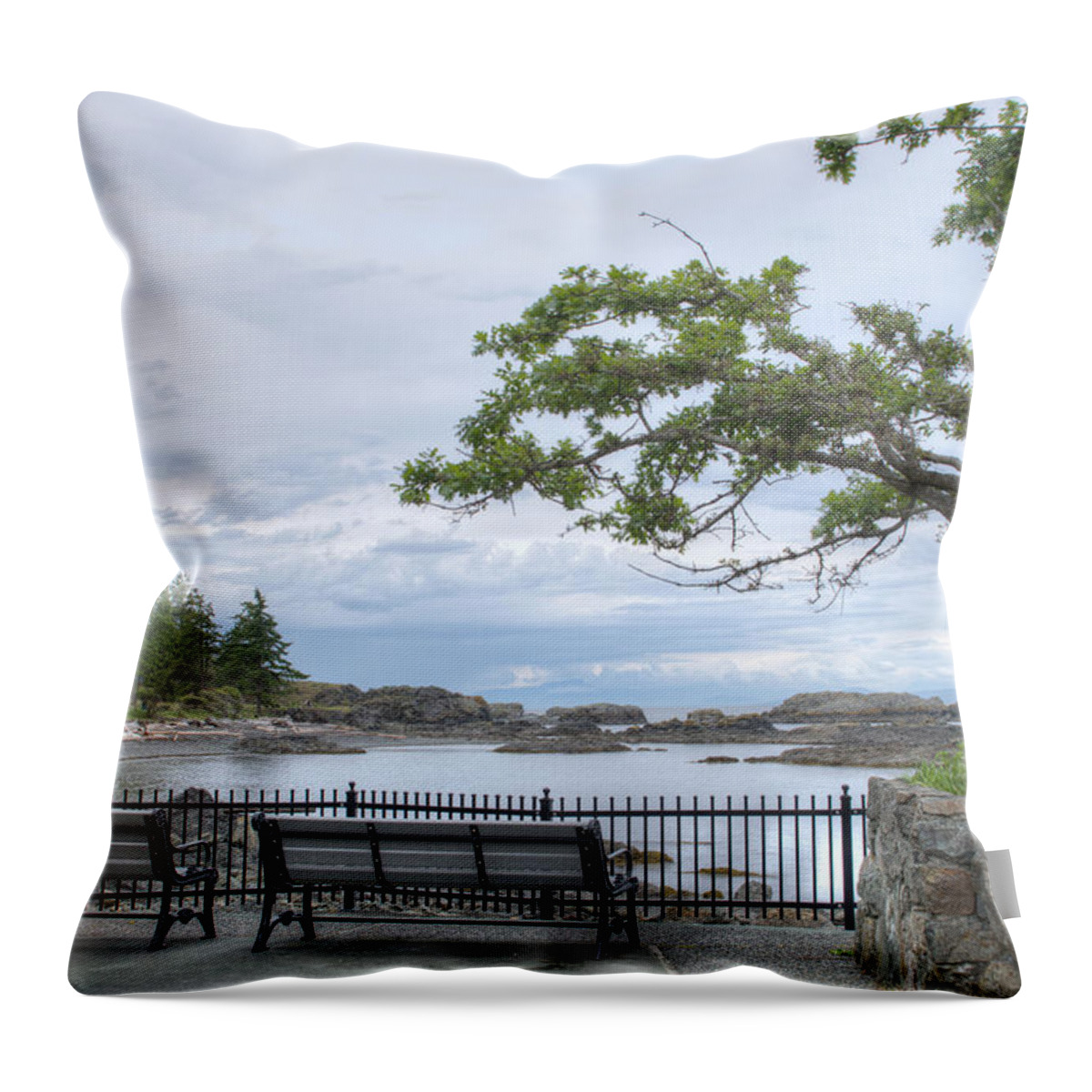 neck Point neck Point Throw Pillow featuring the photograph Neck Point #1 by Kathy Paynter