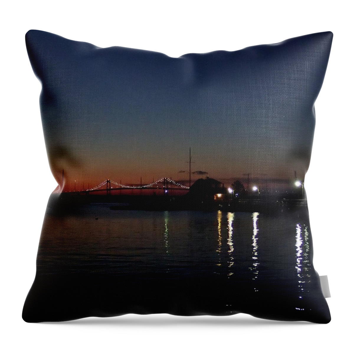 Bridge Throw Pillow featuring the photograph Newport Bridge 1 by Robert Nickologianis