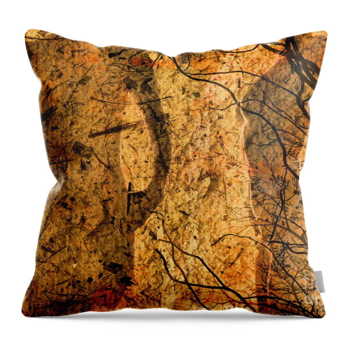 Nude Throw Pillow featuring the photograph Organic #1 by Andrea Kollo